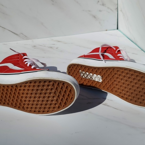 Red Sk8-Hi Vans Hi-Top Shoes - Picture 4 of 4